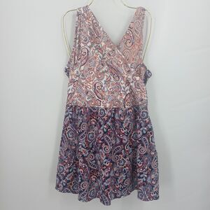 womans land's end plus size 18W DDD swim suit one piece swim dress floral purple